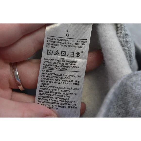 Banana Republic Hoodie Mens Large Gray Clean Fleece Pullover Heat Gry New NWT - Picture 9 of 12